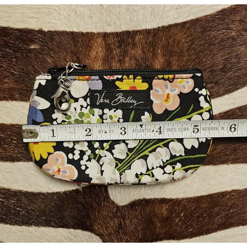 Vera Bradley Zip ID Case Coin Purse Mini Wallet~ Poppy Fields Pattern
